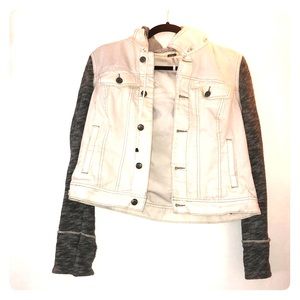 Free People Knit Hooded Denim Jacket